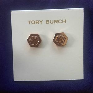 Rose gold Tory Burch earrings